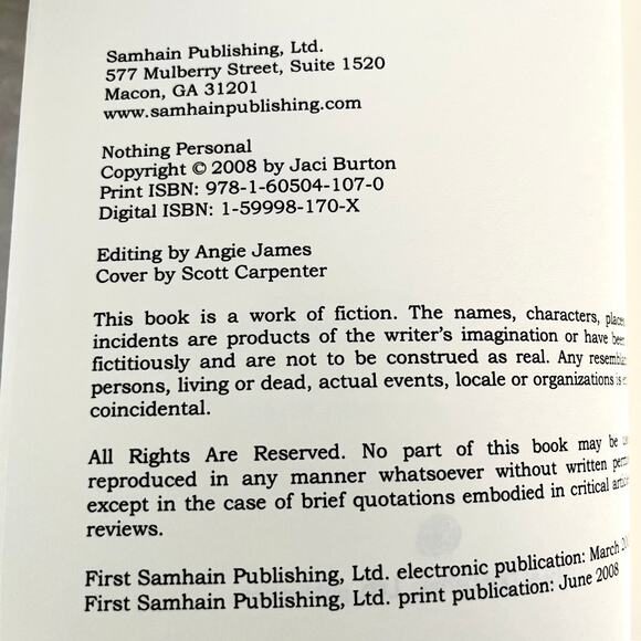 Nothing Personal by Jaci Burton - Romance Novel - Picture 5 of 7